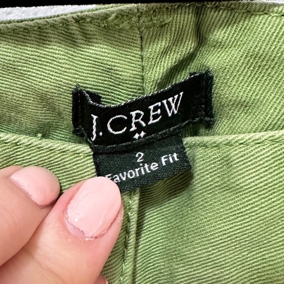 J. Crew Factory Women’s Sz 2 Favorite Fit Green Cropped Pants Flat Front Trouser - Picture 3 of 4